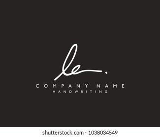 L E Initial handwriting logo