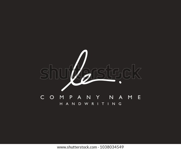 L E Initial Handwriting Logo Stock Vector Royalty Free