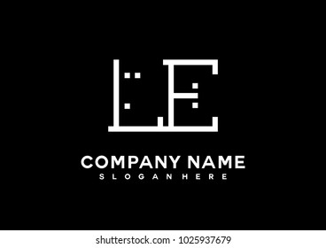 L E initial logo template vector