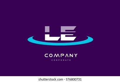 l e le cyan magenta blue letter combination alphabet vector company logo icon sign design template 