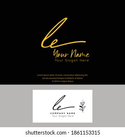
L E LE Initial letter handwriting and signature logo. Beauty vector initial logo .Fashion, boutique, floral and botanical
