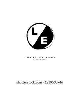 L E LE Initial logo template vector. Letter logo concept