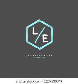 L E LE Initial logo template vector. Letter logo concept
