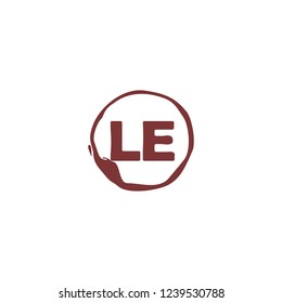 L E LE Initial logo template vector. Letter logo concept