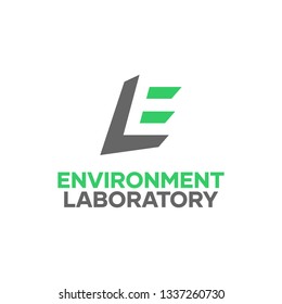 L E Letter Logo Idea For Environment Laboratory Company