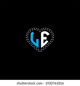L E letter logo vector design on black color background. LE monogram