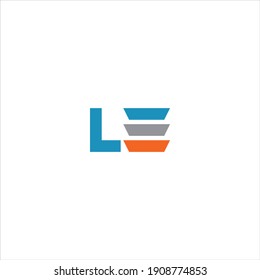 L E  unique abstract letter logo design. le monogram