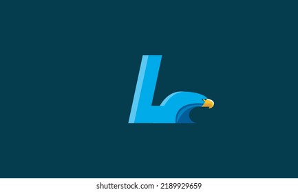 El diseño del icono del logotipo de la letra del alfabeto del águila del águila. Plantilla creativa para un logotipo L de empresa y empresa