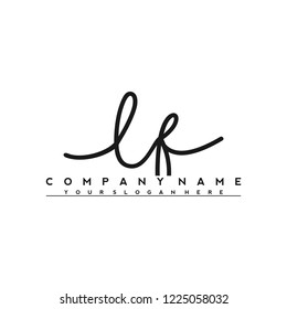 L F Initial handwriting logo vector