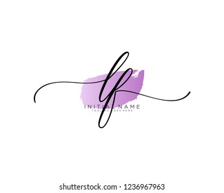 L F Initial handwriting logo vector