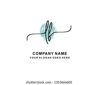 L F Initial Handwriting Logo Template