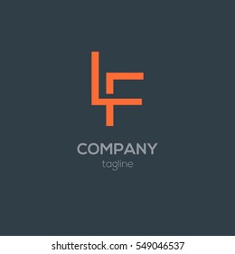 L & F  Letter Logo Design Vector Element