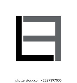 L F LETTER SQUARE BLACK WHITE LOGO CORPORATE