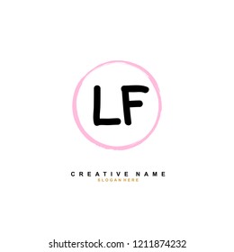 L F LF Initial abstract logo concept vector