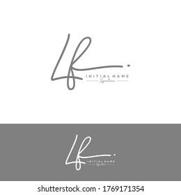 L F LF Letra inicial manuscrita y logotipo de la firma.