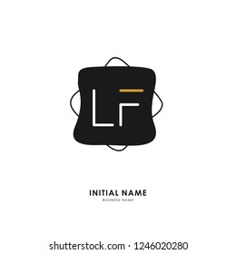 L F LF Initial logo letter with minimalist concept. Vector with scandinavian style logo.