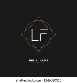 L F LF Initial logo letter with minimalist concept. Vector with scandinavian style logo.