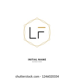 L F LF Initial logo letter with minimalist concept. Vector with scandinavian style logo.