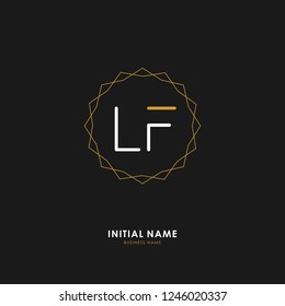 L F LF Initial logo letter with minimalist concept. Vector with scandinavian style logo.