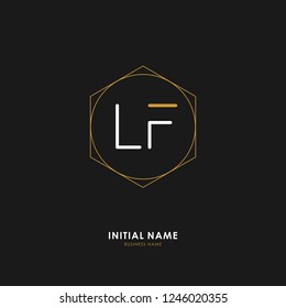 L F LF Initial logo letter with minimalist concept. Vector with scandinavian style logo.