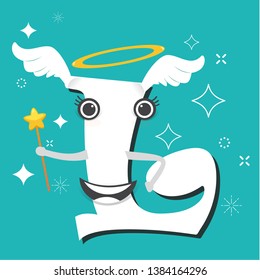 L - Fairy wings with alphabet, celebration background.