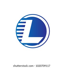 L fast letter logo