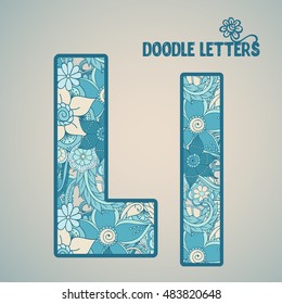 L, Flower letter isolated. Vector illustration