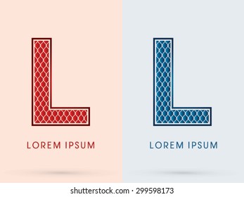 L, Font, Concept  Hot and Cool, Wire Mesh, steel, net, graphic vector.