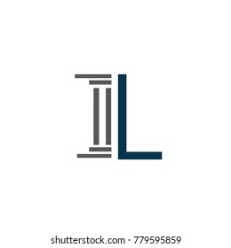 l font law logo flat vector template