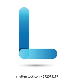 L font vector with blue color on White background