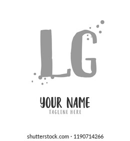 L G Handwritten logo template