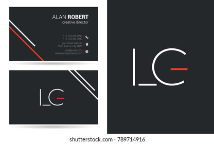 L & G joint logo design vector with business card template