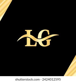 L G-Buchstaben Logo kreatives Design, Serf-Typografie-Vektorgrafik des Anfangsnamens Monogramm-Symbol