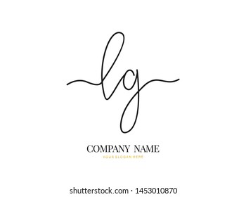 L G LG Initial handwriting logo design with circle. Beautyful design handwritten logo for fashion, team, wedding, luxury logo.