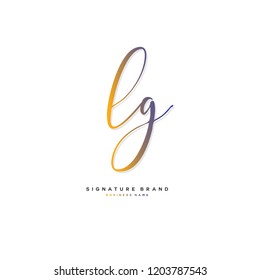 L G LG Initial letter handwriting and  signature logo concept design