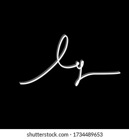 l g lg letra inicial manuscrita y logotipo de la firma