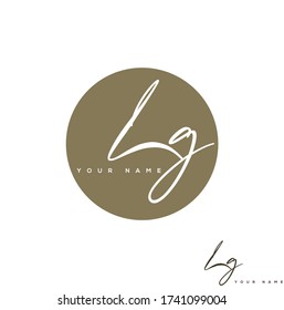  L G LG Escritura manuscrita inicial y logotipo de la firma.	