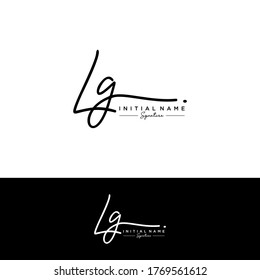 L G LG Escritura manuscrita inicial y logotipo de la firma.