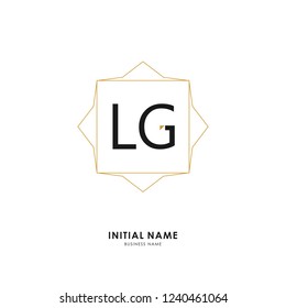 L G LG Initial logo letter with minimalist concept. Vector with scandinavian style logo.