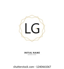 L G LG Initial logo letter with minimalist concept. Vector with scandinavian style logo.
