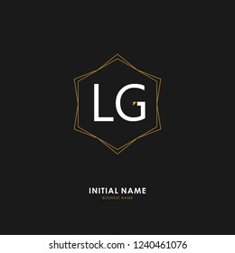 L G LG Initial logo letter with minimalist concept. Vector with scandinavian style logo.
