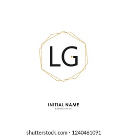L G LG Initial logo letter with minimalist concept. Vector with scandinavian style logo.