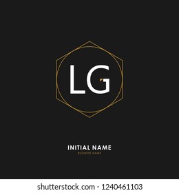 L G LG Initial logo letter with minimalist concept. Vector with scandinavian style logo.