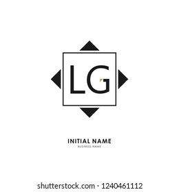 L G LG Initial logo letter with minimalist concept. Vector with scandinavian style logo.