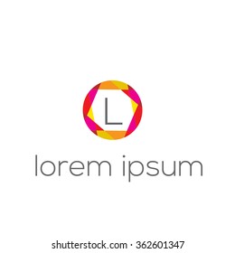 L geometric vector logo template.Minimal line letter initial L logo. Abstract and elegant shape font sign. logotype vector design template for  branding.