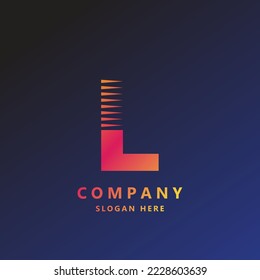 L gradient alphabet letter logo for branding and business. Gradient design for creative use in icon lettering