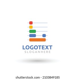 L graph logo, colorful chart logo, L letter logo