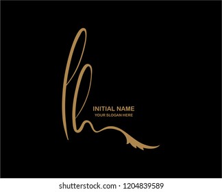 L H Initial Handwriting Logo Template