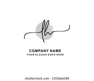 L H Initial Handwriting Logo Template