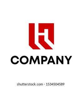 L & H initial sign logo vector elements
